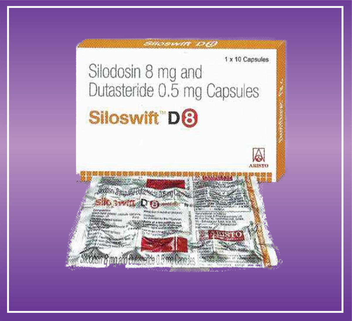 Siloswift 8-D Cap (10x1x10) Silodosin 8 mg, Dutasteride 0.5 mg Cap by Aristo