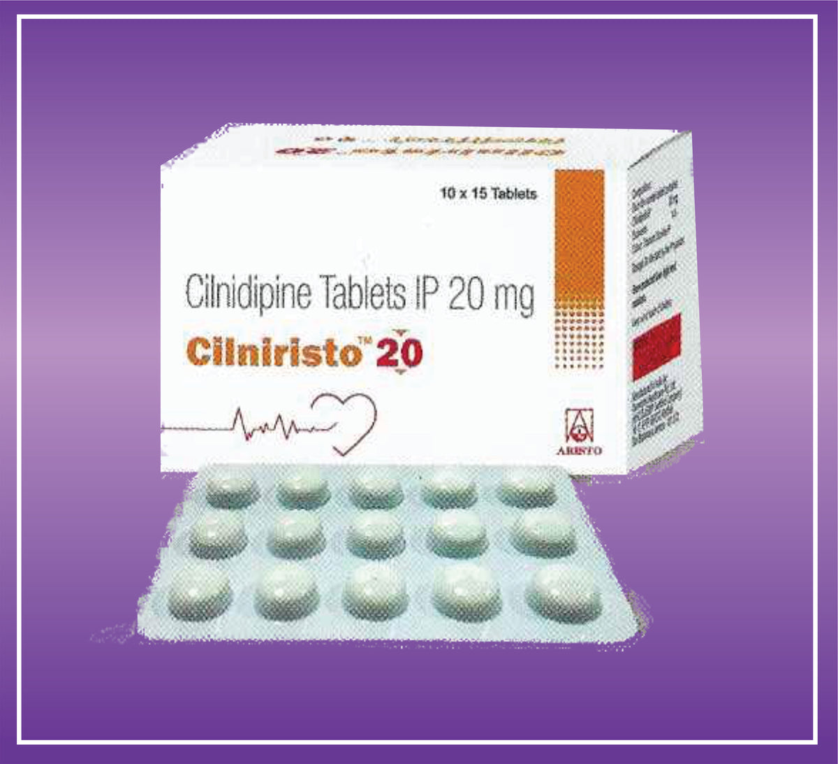 Cilniristo 20 Tab (10x15) Cilnidipine 20 mg Tab by Aristo