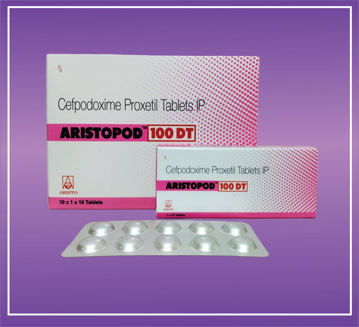 Aristopod 100 DT Tab (10x1x10) Cefpodoxime 100 mg DT Tab by Aristo