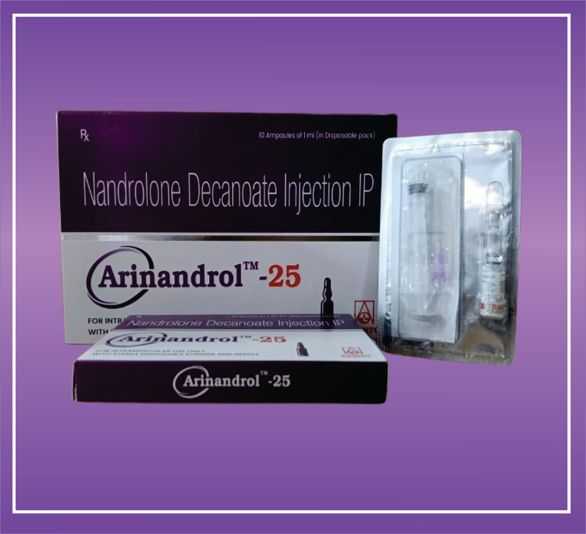 Arinandrol 25mg Injection (Pack) Nandrolone Decanoate 25 mg Inj by Aristo
