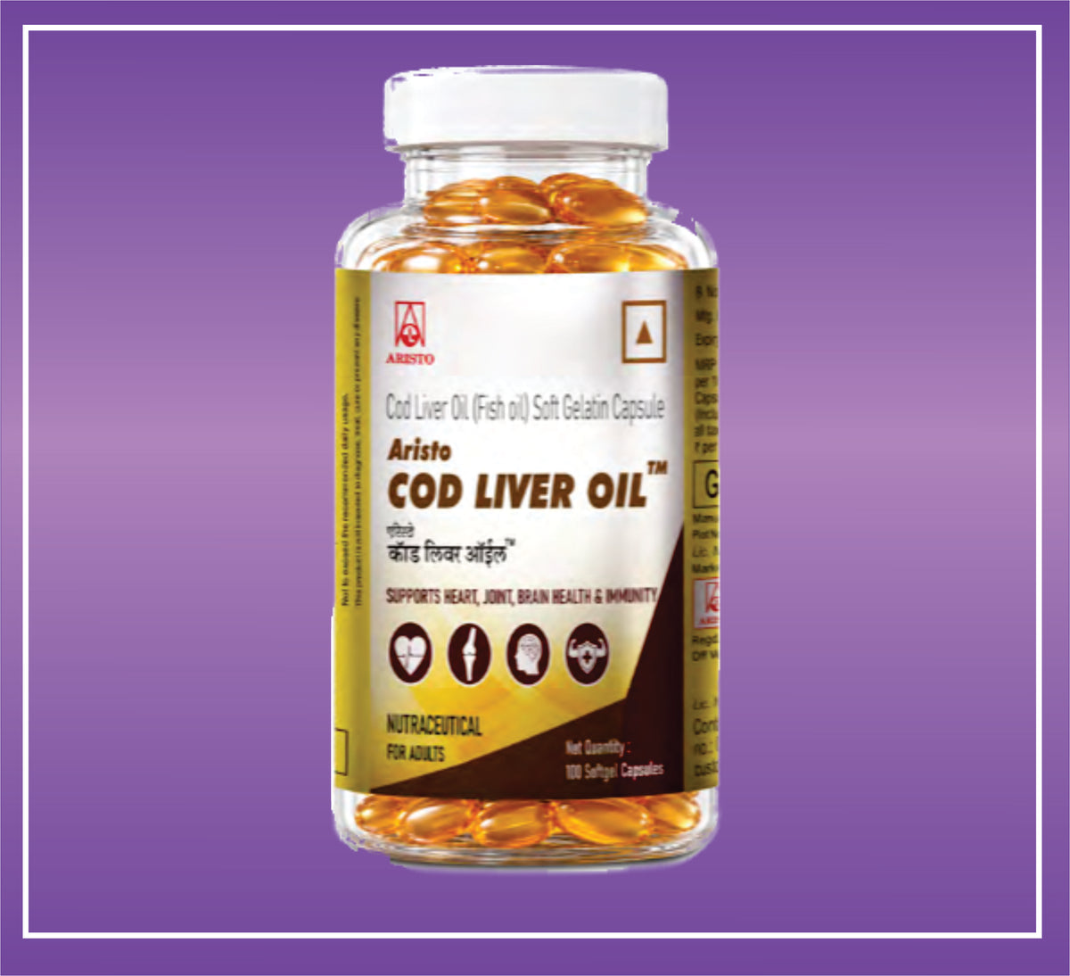 Aristo Cod Liver Oil Cap (100) Omega-3 Fatty Acid Soft Gelatin Cap by Aristo