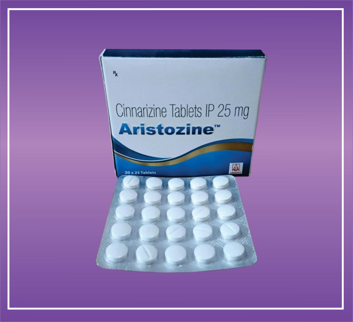 Aristozine 25mg Tab (20x25) Cinnarizine 25 mg Tab by Aristo