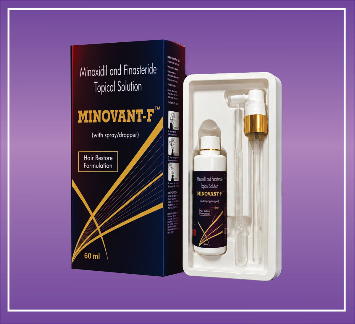 Minovant-F Solution (60ml) Minoxidil 5% + Finasteride 0.1% by Aristo