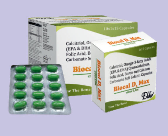 BIOCAL D3 MAX SOFTGELS 15'S ( Calcitrol, Omega-3, Fatty Acids,Cynocobalamin, Folic Acid, Boron,Calcium Carbonate SG Caps ) by Elder