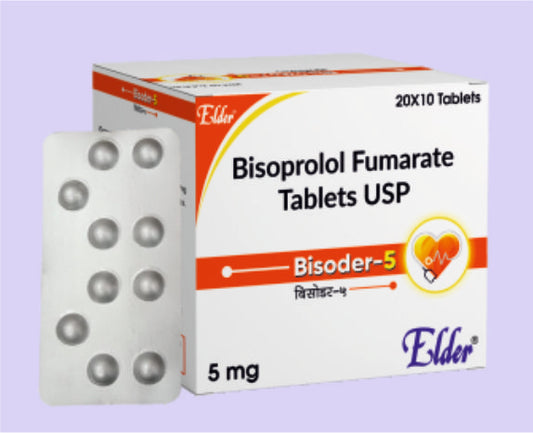 BISODER 5 TABS 10'S ( Bisoprolol 5 mg & Hydrochlorothiazide 6.25 mg ) by Elder
