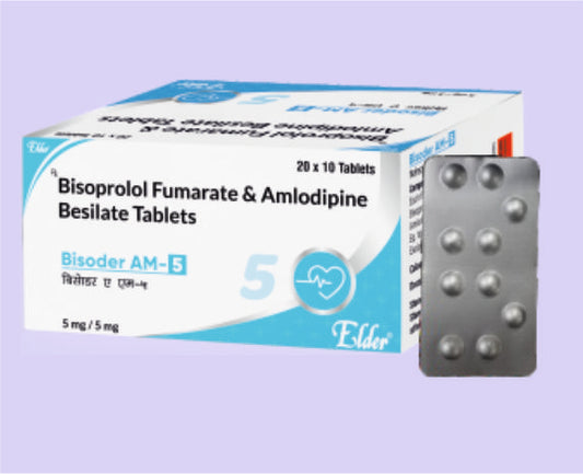 BISODER AM 5 TABS 10'S ( Bisoprolol 5mg+Amlodipine 5mg ) by Elder