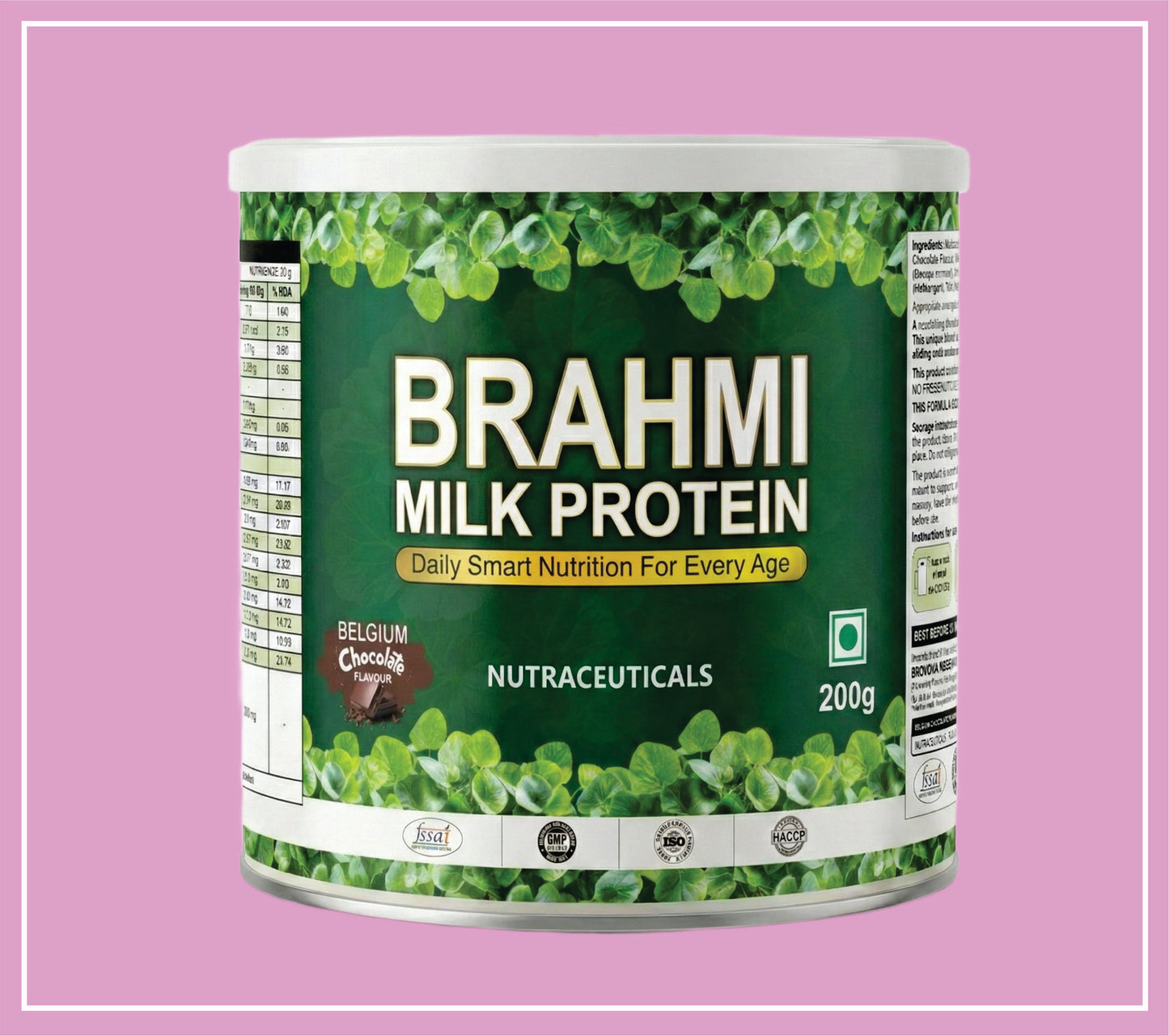BRAHMI MILK PROTEIN (CHOCOLATE) 200 g (Protein with Herbal Extract Blend, Vitamins & Minerals) by Bionova