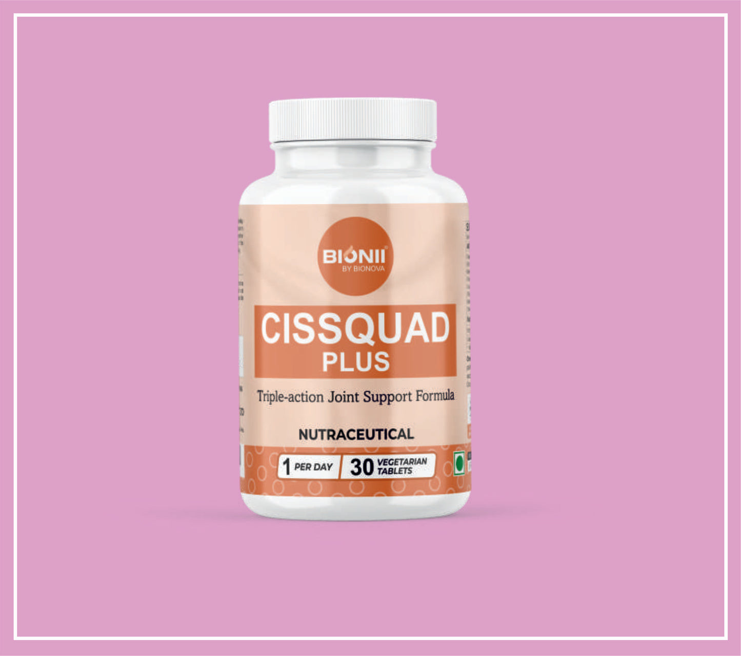 CISSQUAD PLUS TABS 30's (Cissus Quadrangularis-500 mg, Boswellia Serrata Extract-150 mg, Curcumin Extract-100 mg, Black Pepper Extract (Piperine)-5 mg) by Bionova
