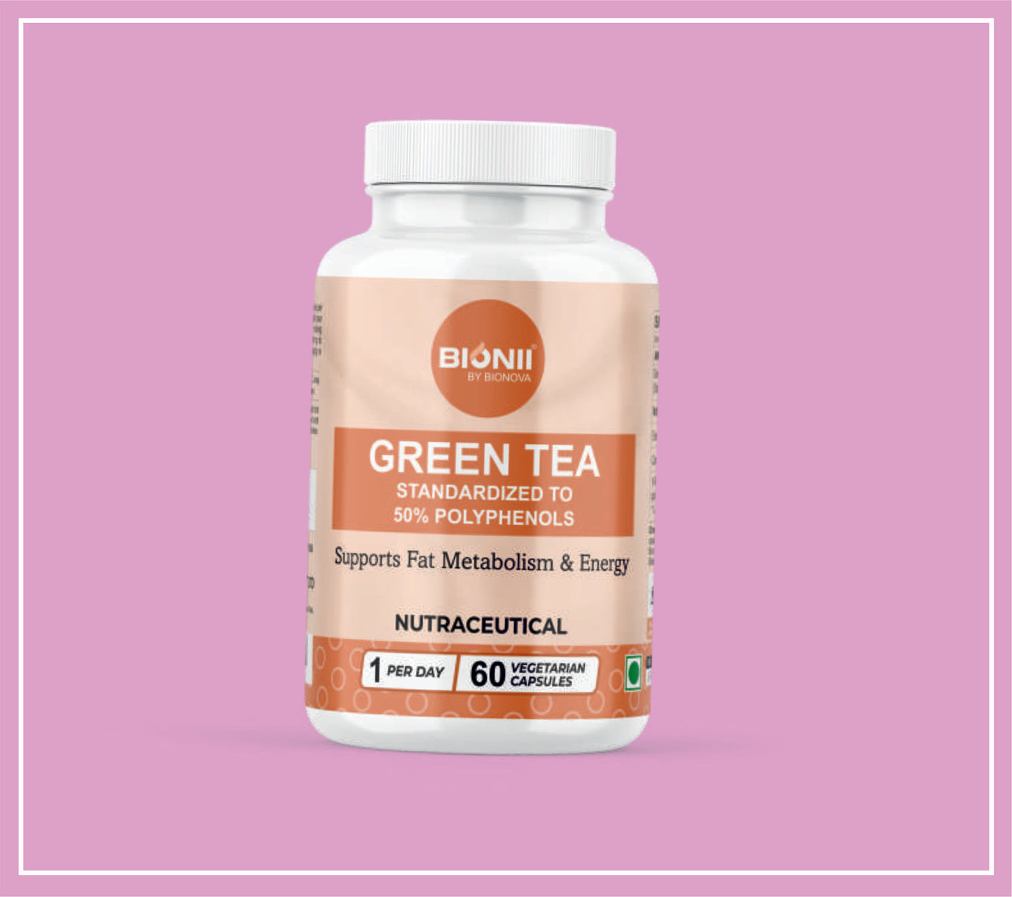 GREEN TEA CAPS 60's (Green Tea Leaf Extract-500 mg) by Bionova