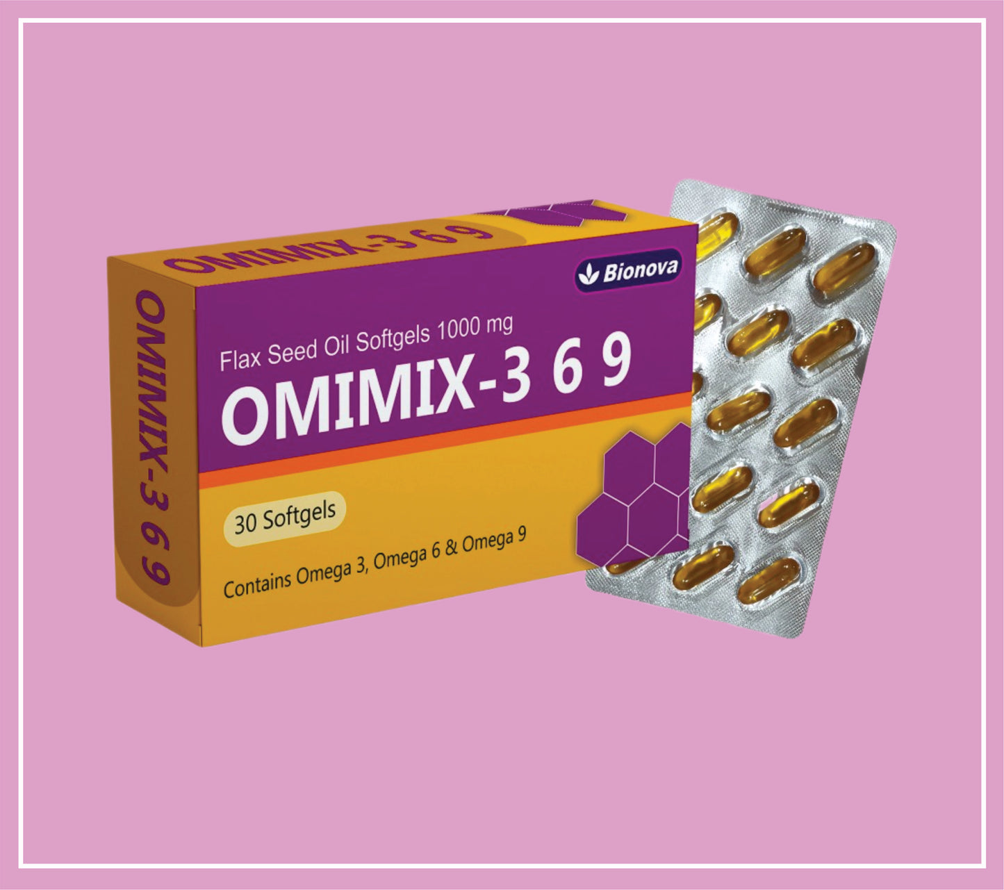OMIMIX-369 SOFTGEL 2x15's (Omega 3,6 & 9 Fatty Acids from flaxseed oil) by Bionova