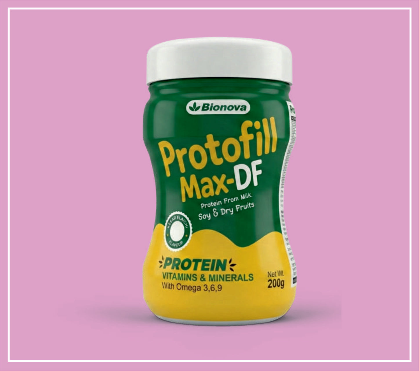 PROTOFILL MAX DF (KESAR ELACHI) 200 g (Protein, Vitamins & Minerals with Omega 3, 6, 9) by Bionova