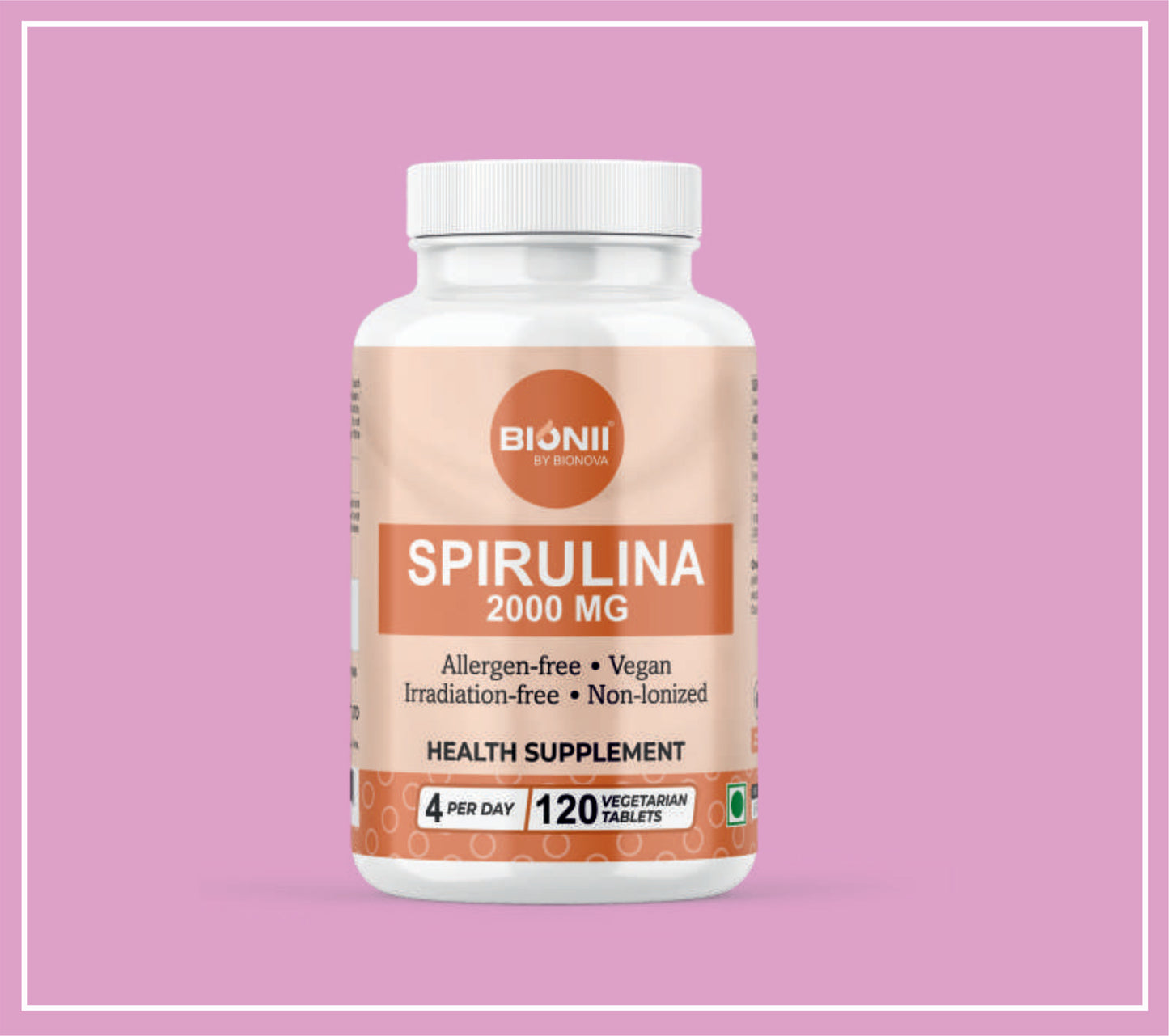 SPIRULINA 2000 MG TABS 120's (Spirulina Powder-2000 mg) by Bionova