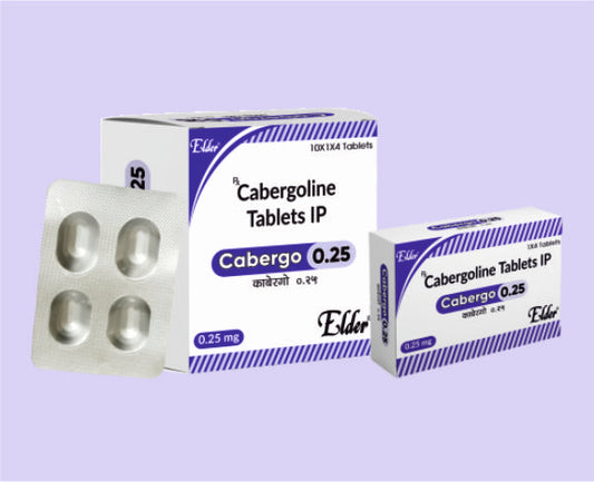 CABERGO 0.25 TABS 4'S ( Cabergoline 0.25mg ) by Elder