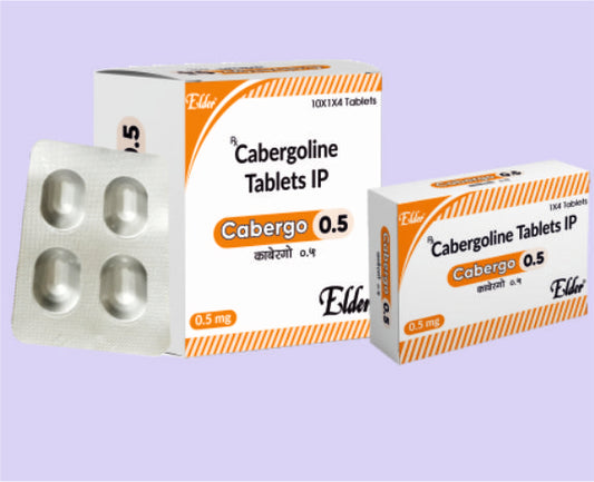 CABERGO 0.50 TABS 4'S ( Cabergoline 0.5mg ) by Elder