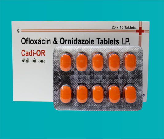 CADI OR TAB 20X10 ( Ofloxacin - 200mgOrnidazole 500mg ) by Zydus