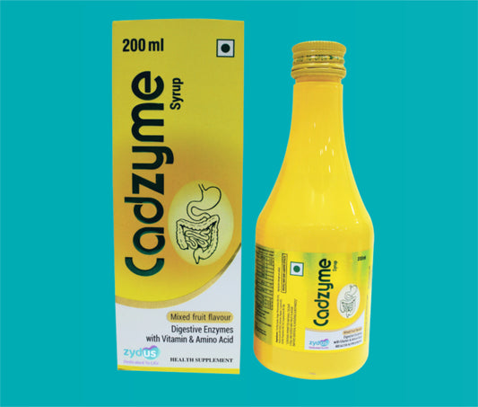 CADZYME 200 ML. SYP. (MIXED FRUIT FLAVOUR) 200ML ( Digestive Enzymes with Vitamins & Aminoacid ) by Zydus