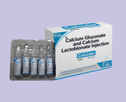 CALCIDER INJECTION 10ML ( Calcium Gluconate 50mg,Calcium Lactobionate 87.5mg equivalent to Calcium 9mg ) by Elder