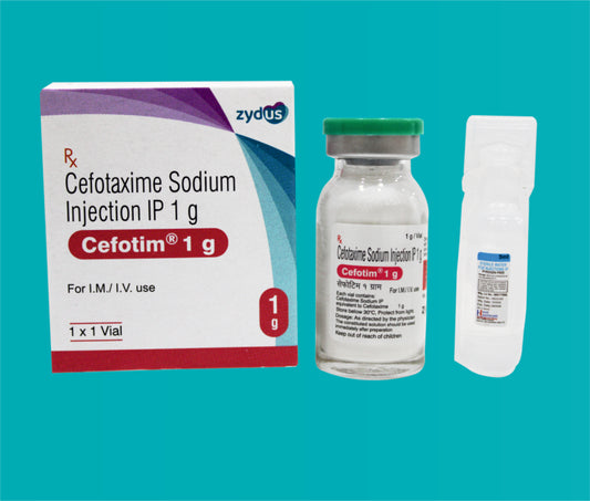 CEFOTIM 1 GM INJECTION 1X1VIAL ( Cefotaxime 1000mg ) by Zydus