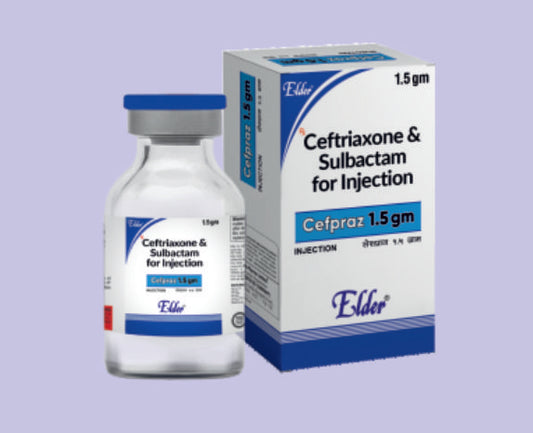 CEFPRAZ S 1.5 MG VIAL ( Cefoperazone Sodium 1gm & Sulbactum Sodium 0.5gm ) by Elder