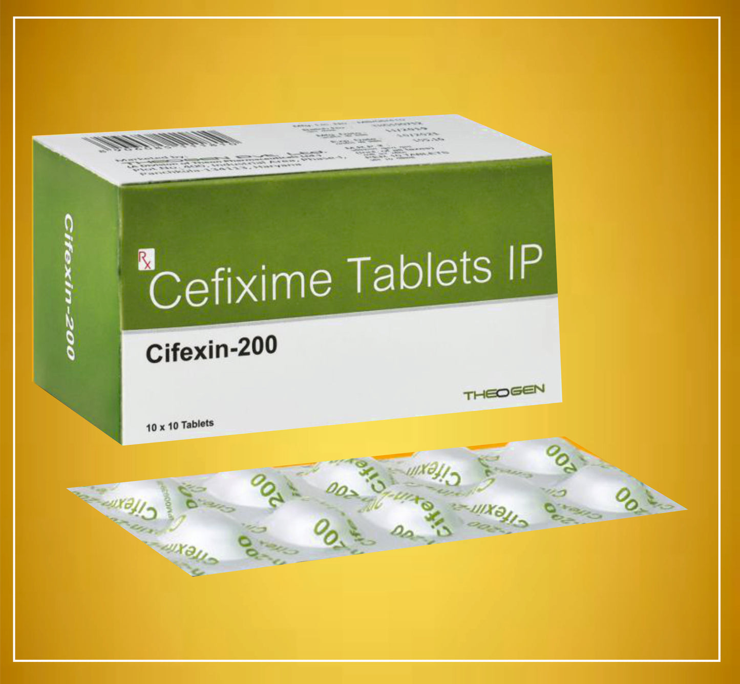CIFEXIN-200 TAB ALU-ALU 10'S ( Cefixime (200Mg) ) By Theon
