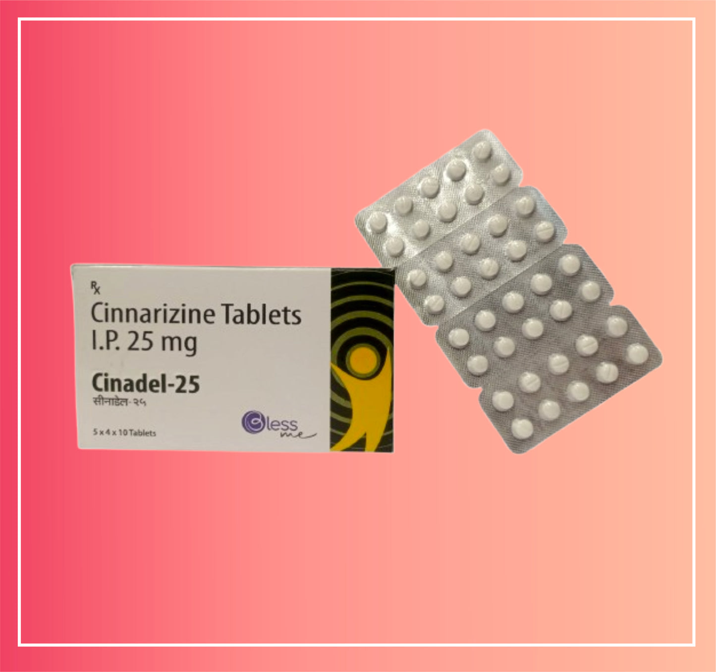 Cinnarizine 25 pack of {Rate of 10 Tab} by Dellwich