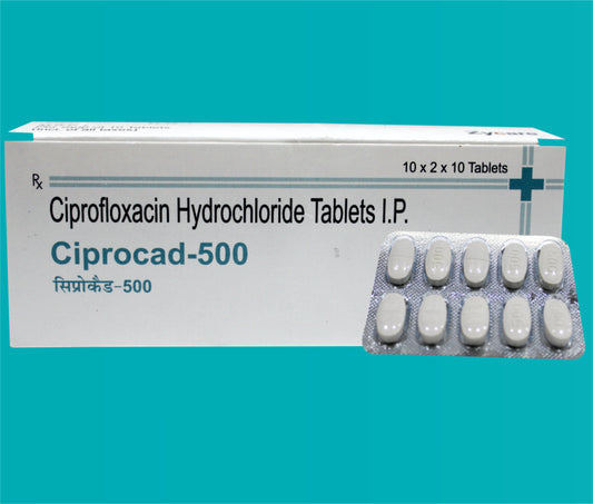 CIPROCAD 500 TAB 20x10 ( Ciprofloxacin 500 mg ) by Zydus