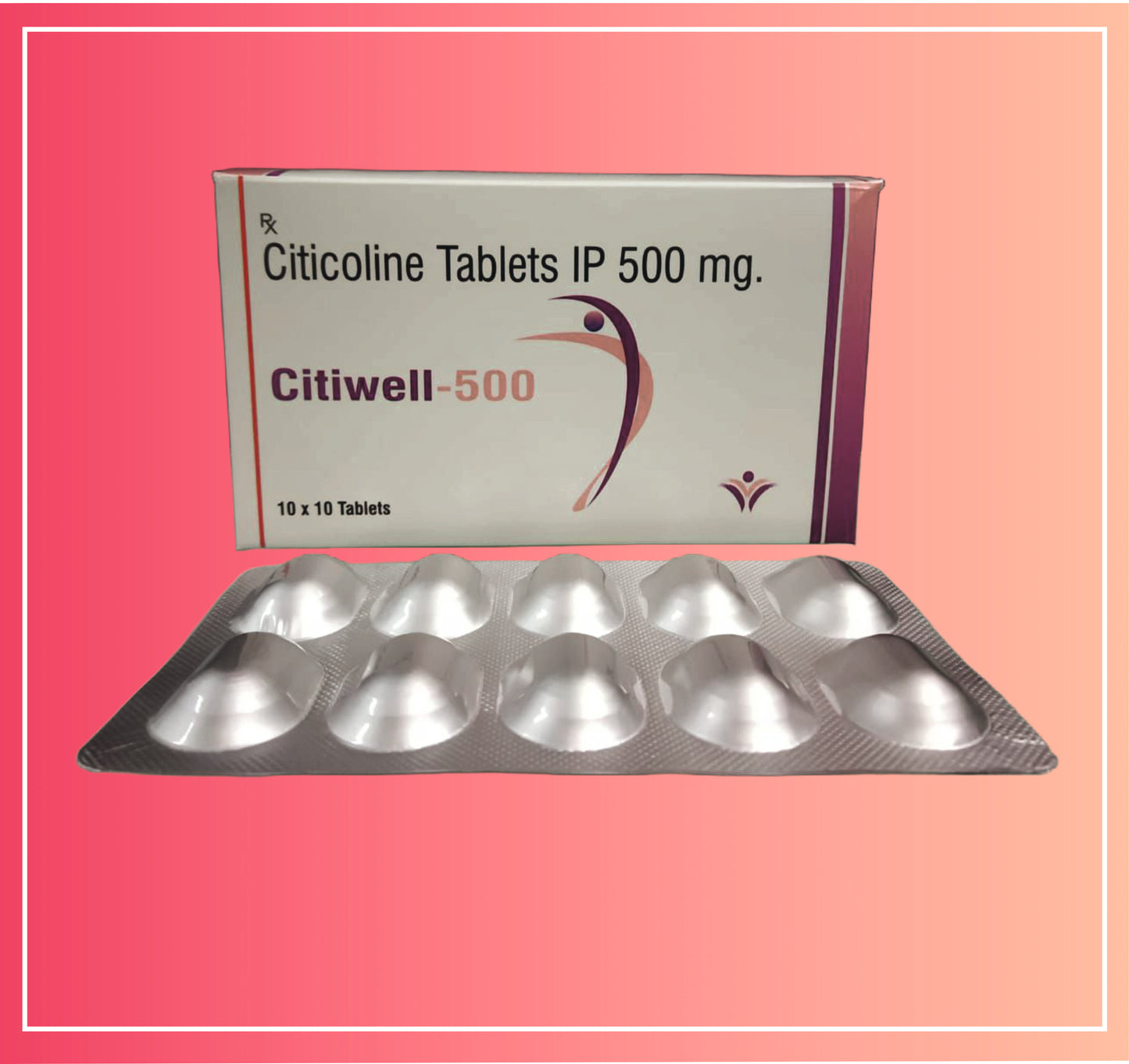 Citicoline 500 pack of {Rate of 10 Tab} by Dellwich
