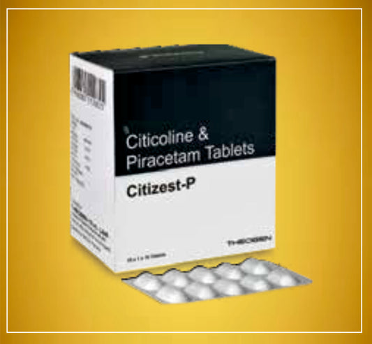 CITIZEST-P TAB 10'S ( Citicoline (500Mg) + Piracetam (400Mg) ) By Theon