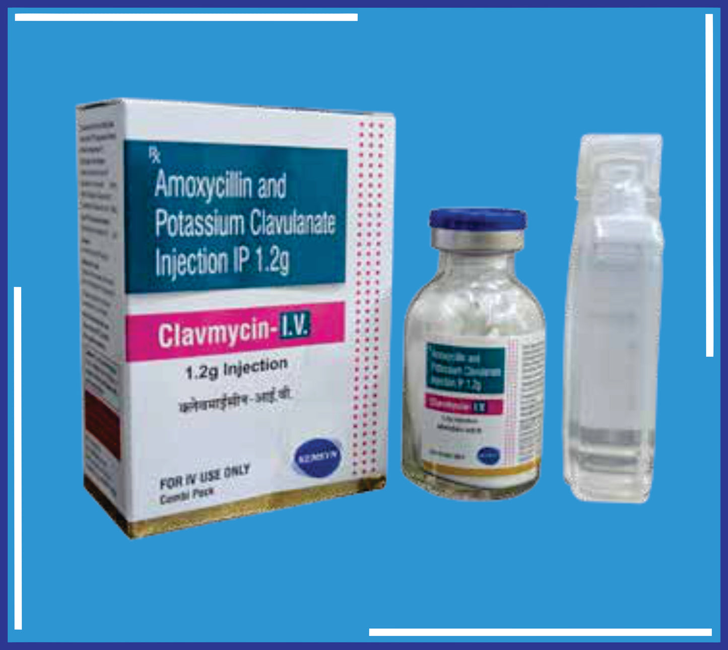 Clavmycin IV ( Amoxycillin 1000 Mg +Clavulanic Acid 200 Mg ) pack 20mlVial by Kemsyn