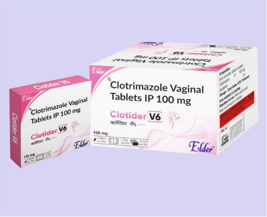 CLOTIDER V6  TABS 6'S ( Clotrimazole 100mg ) by Elder