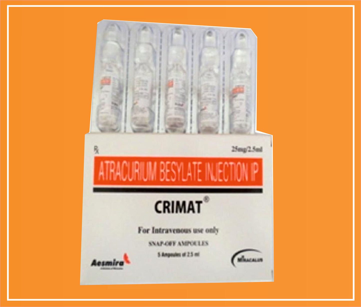 Crimat 25Mg/2.5Ml ( Atracurium (25Mg/2.5Ml) ) by Naprod