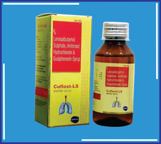Cuflost-Ls Syrup 100Ml ( Levosulbutamol 1Mg + Ambroxol Hcl 30 Mg + Guaiphenesin 50 Mg ) pack 100ml by Kemsyn