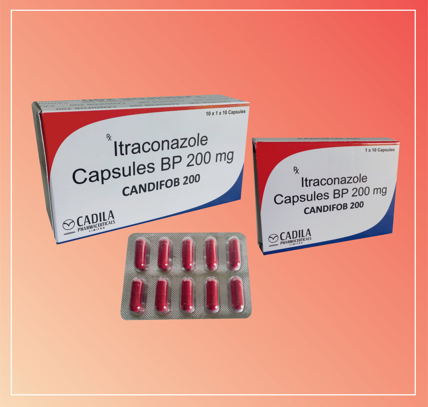 CANDIFOB 200MG CAP 10X10 C (10x10 C) Itraconazole 200 mg