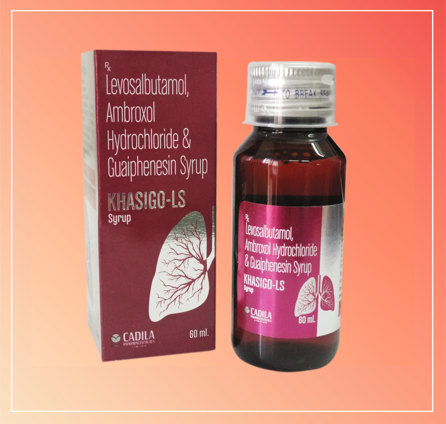 KHASIGO LS 60 ML (1X60 ML) Ambroxol Hydrochloride 30 mg + Guaiphenesin 50 mg + Levosalbutamol 1 mg