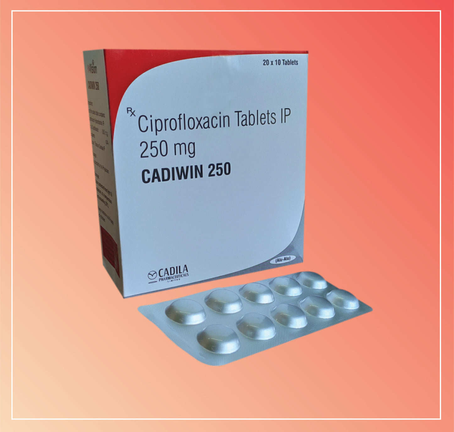 CADIWIN 250 ALU-ALU TAB (20x10 T) Ciprofloxacin 250 mg