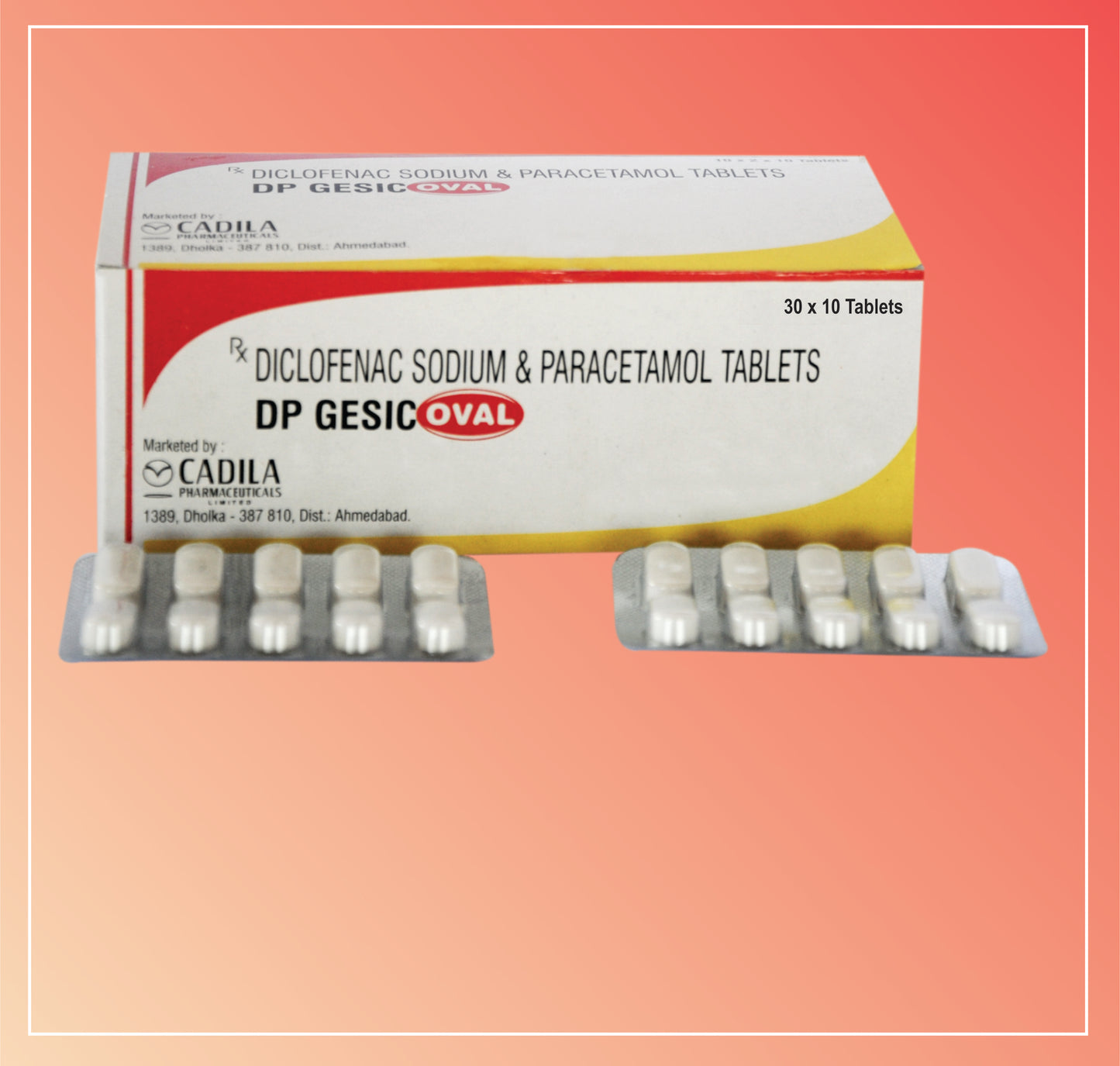 DP GESIC OVAL TAB. (30X10T) Diclofenac Sodium 50 mg + Paracetamol 325 mg