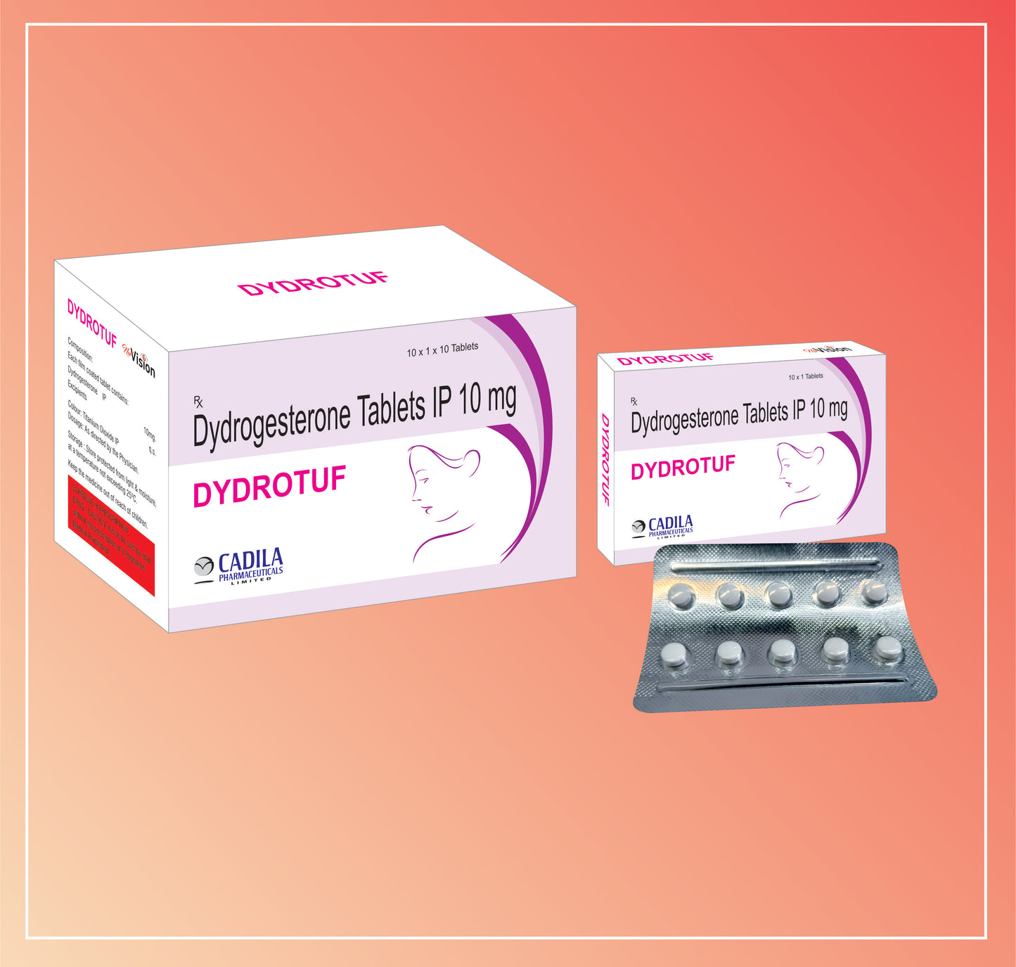 DYDROTUF 10MG TAB 10X10 T (10X10 T) Dydrogesterone 10 mg