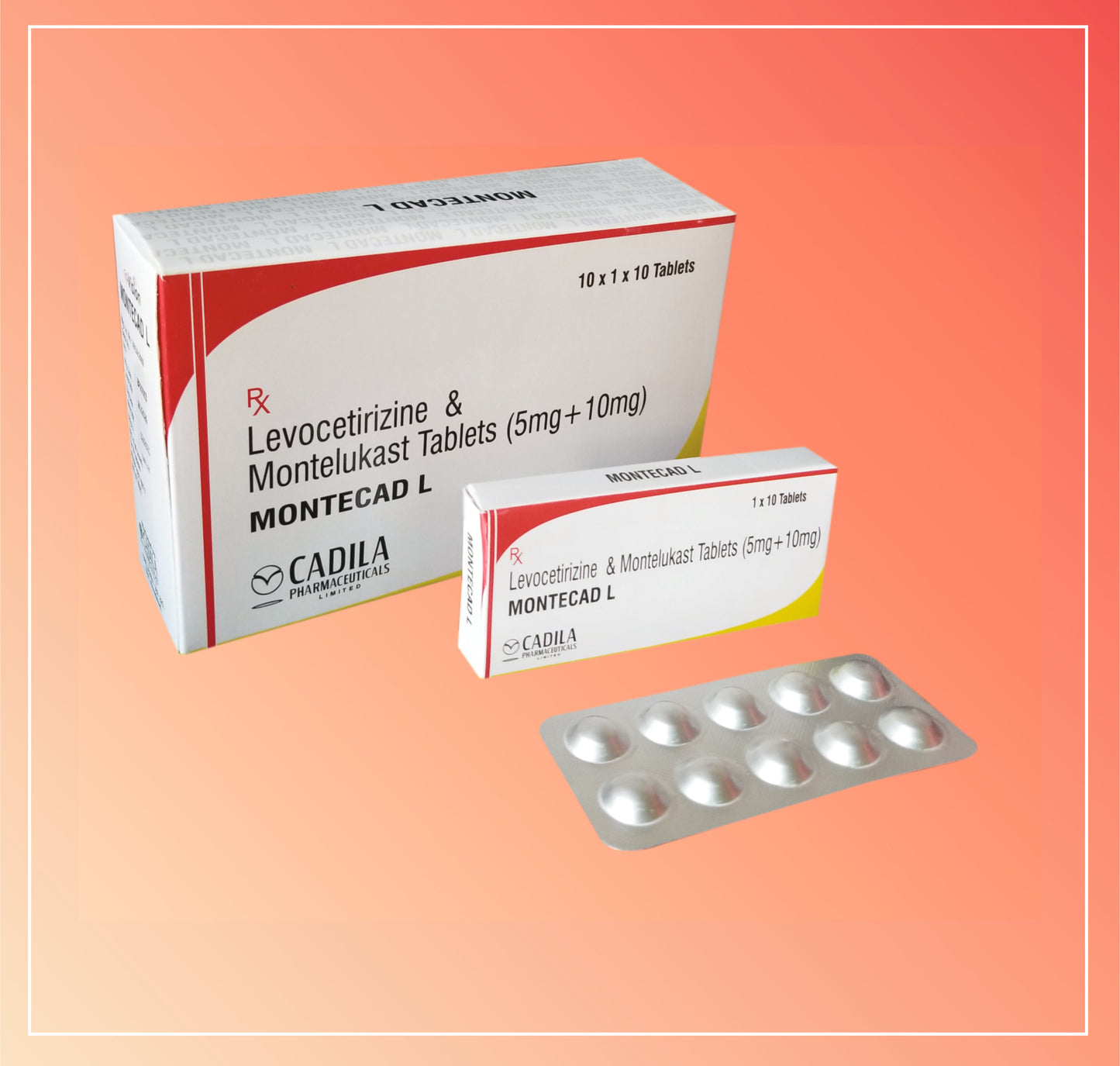 MONTECAD L TAB (10x1 x10 T) Montelukast 10 mg+ Levocetirizine 5 mg