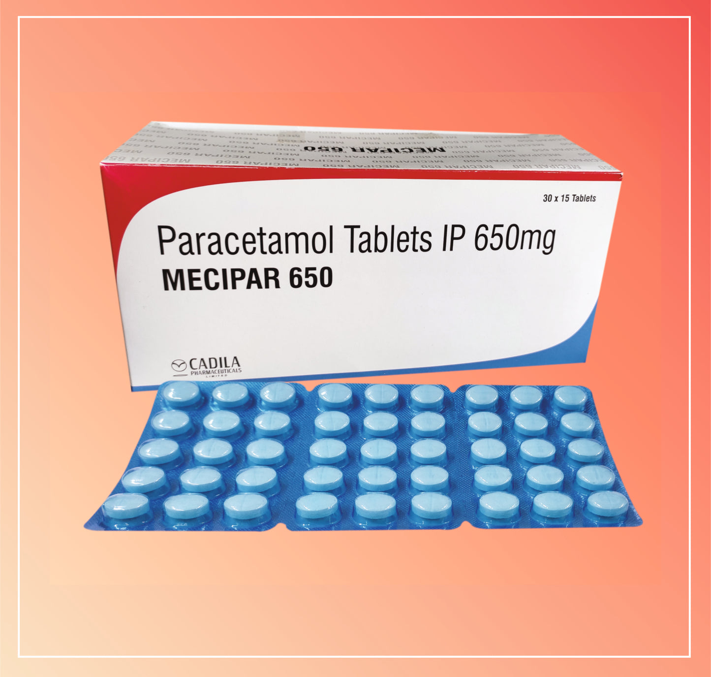 MECIPAR 650MG TAB 30X15 T (30X15 T) Paracetamol Tab. 650 mg