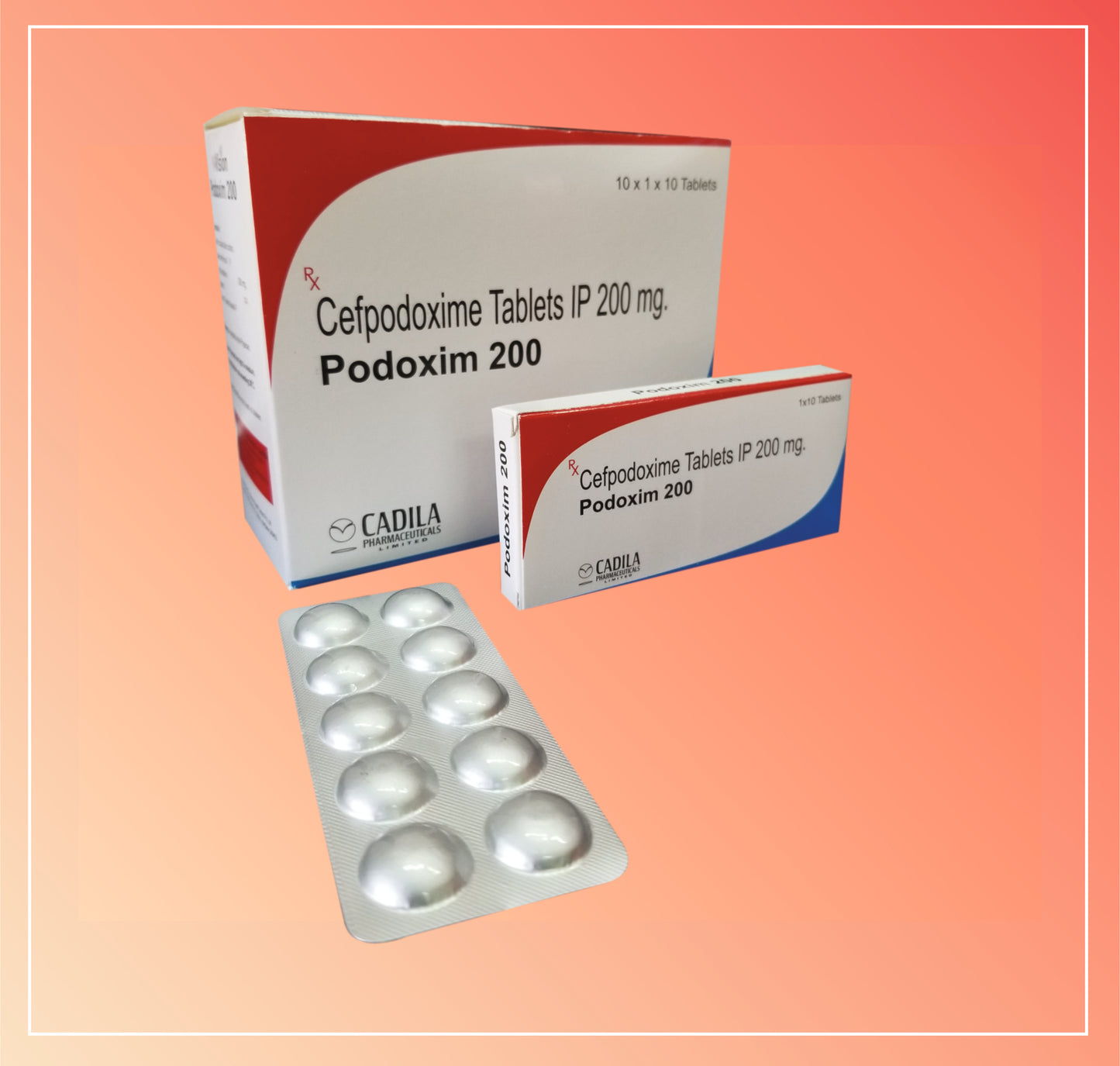 PODOXIM 200MG TAB (10x1x10 T) Cefpodoxime 200 mg