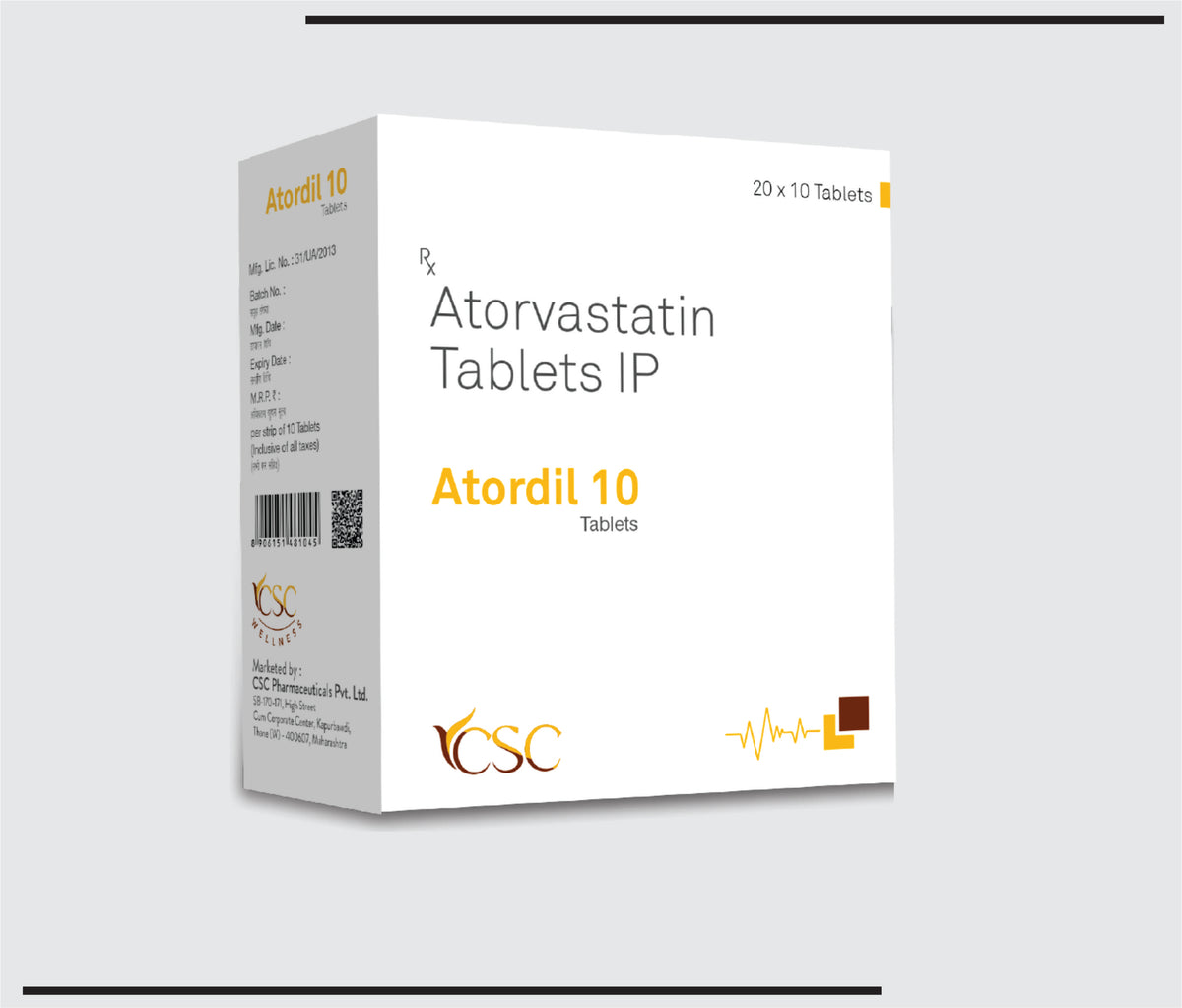 Atordil 10 (20x10) Atorvastatin 10 mg by Csc