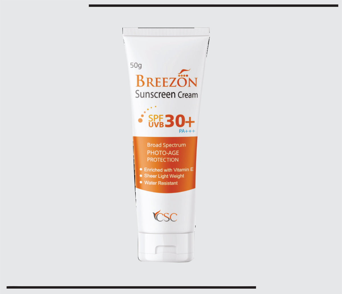 Breezon SPF 30+ (50g) Octyl Methoxycinnamate, Benzophenone-3, Avobenzone, Titanium Dioxide, Vitamin E by Csc