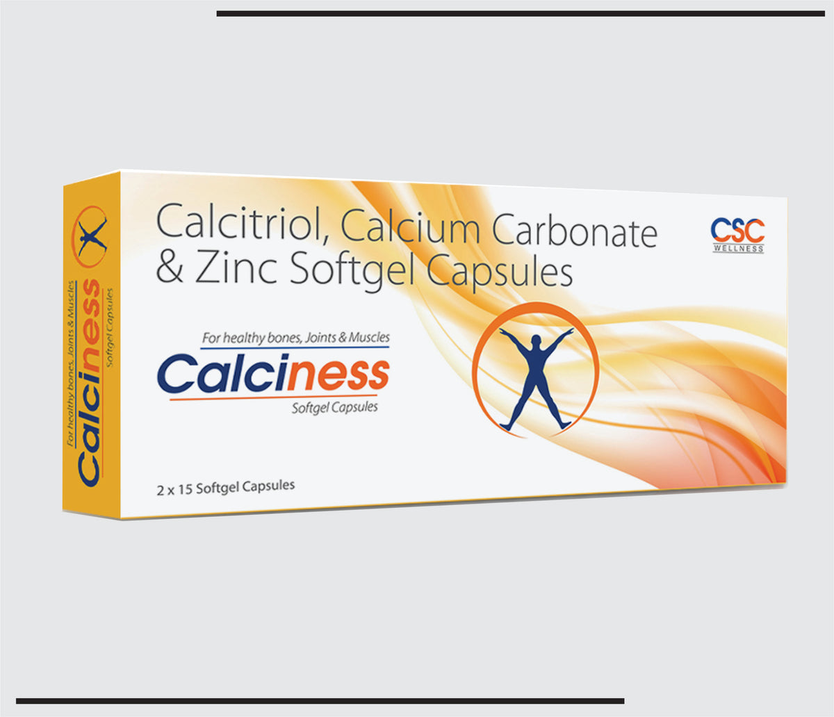Calciness (10x2x15) Calcium Carbonate 500 mg, Calcitriol 0.25 mcg, Zinc 7.5 mg by Csc