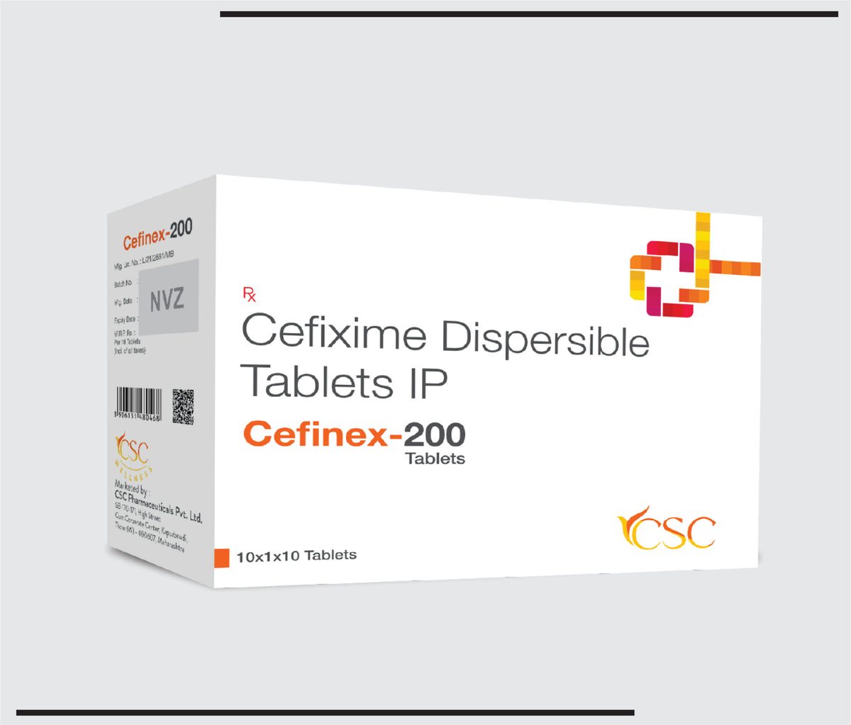 Cefinex 200 DT (10x1x10) Cefixime 200 mg DT Tab by Csc