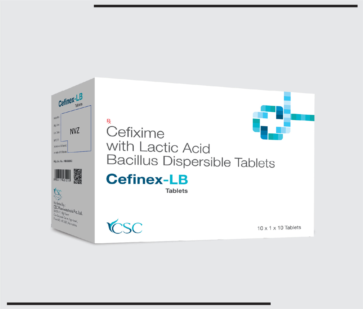 Cefinex LB (10x1x10) Cefixime 200mg + Lactic Acid Bacillus 60 millions Spores by CSC