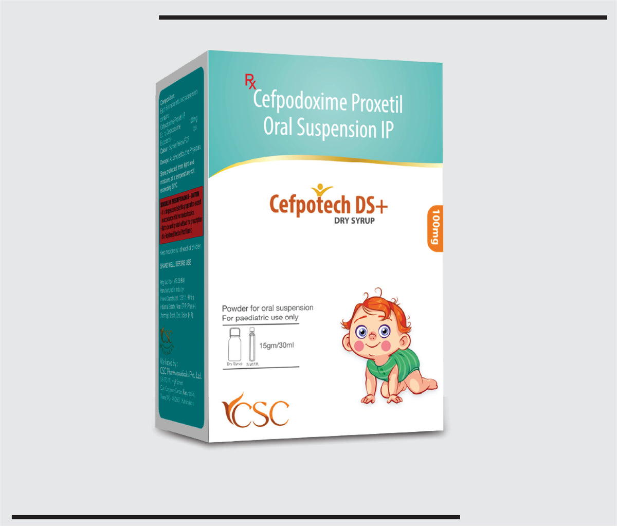 Cefpotech DS + (30 ml) Cefpodoxime 100 mg by Csc
