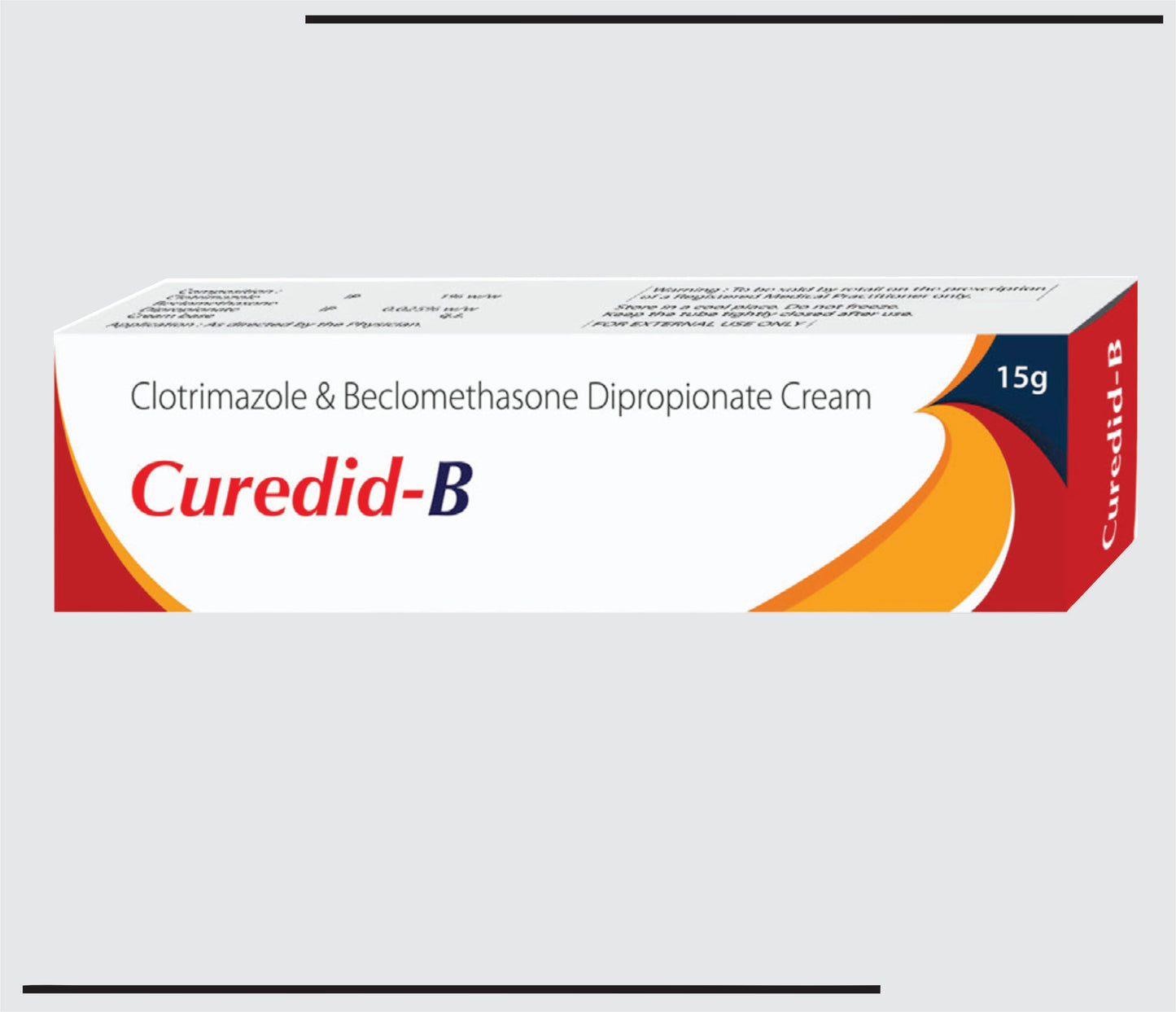 Curedid-B Cream (15 g) Beclomethasone Dipropionate 0.025% w/w + Clotrimazole 1% w/w by CSC