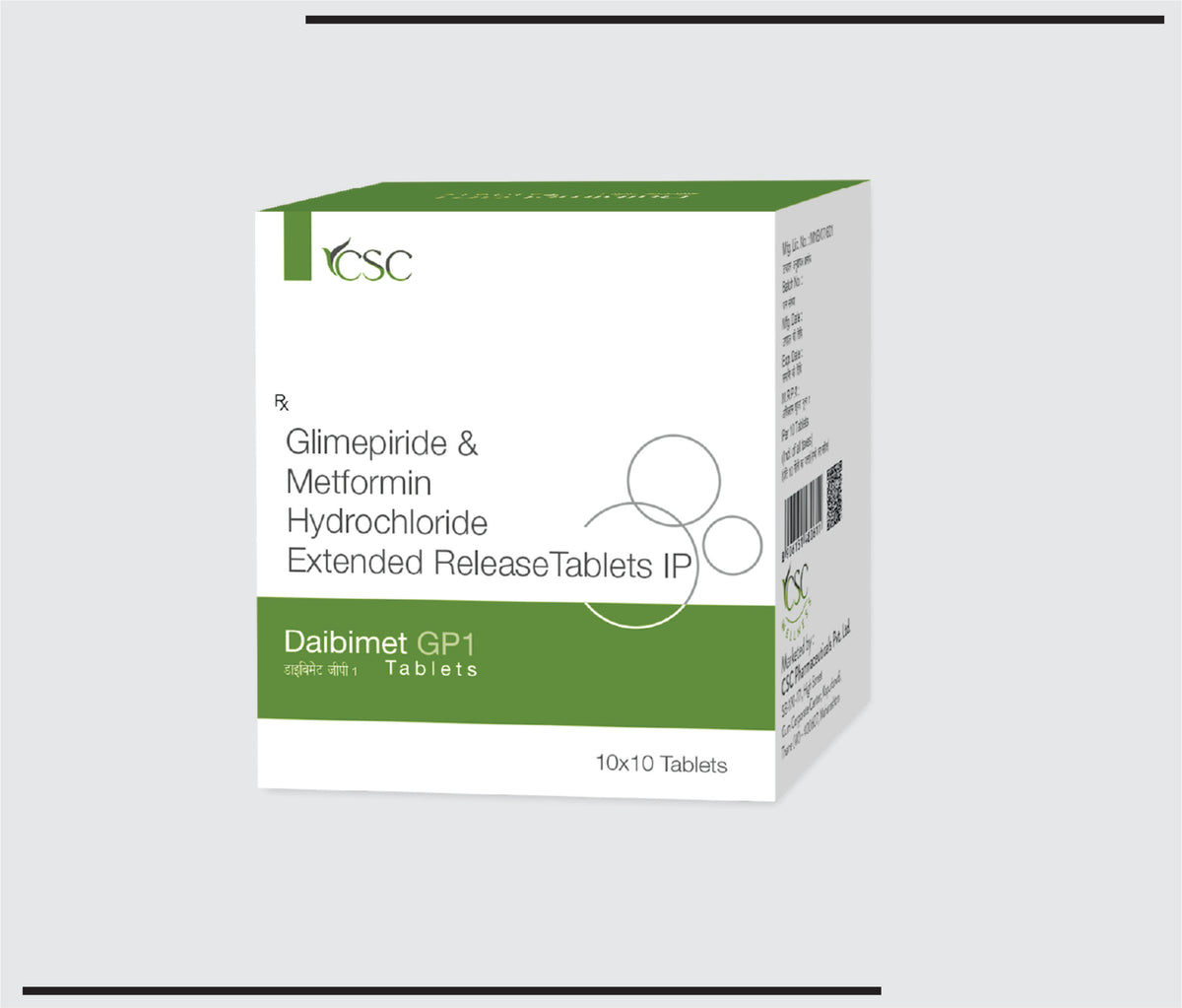 Daibimet GP1 (10x10) Metformin 500 mg, Glimepiride 1 mg by Csc