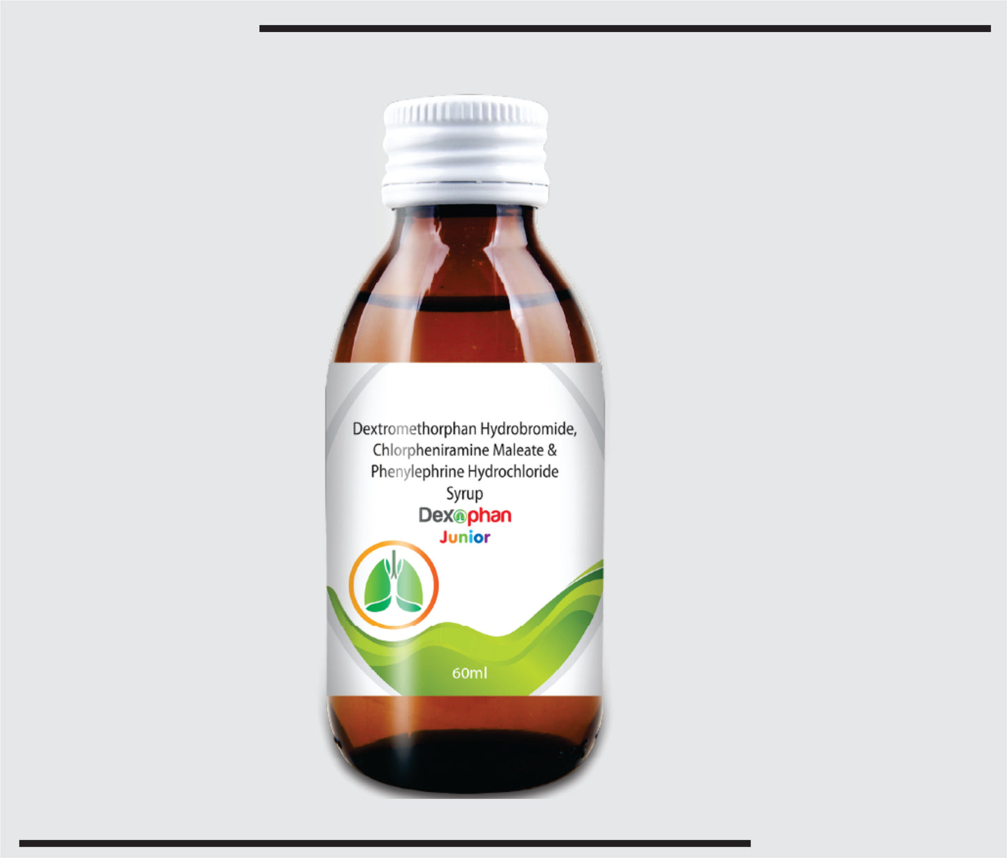 Dexophan Junior (60ml) Dextromethorphan Hydrobromide 10 mg + Chlorpheniramine Maleate 2 mg + Phenylephrine Hydrochloride 5 mg by CSC