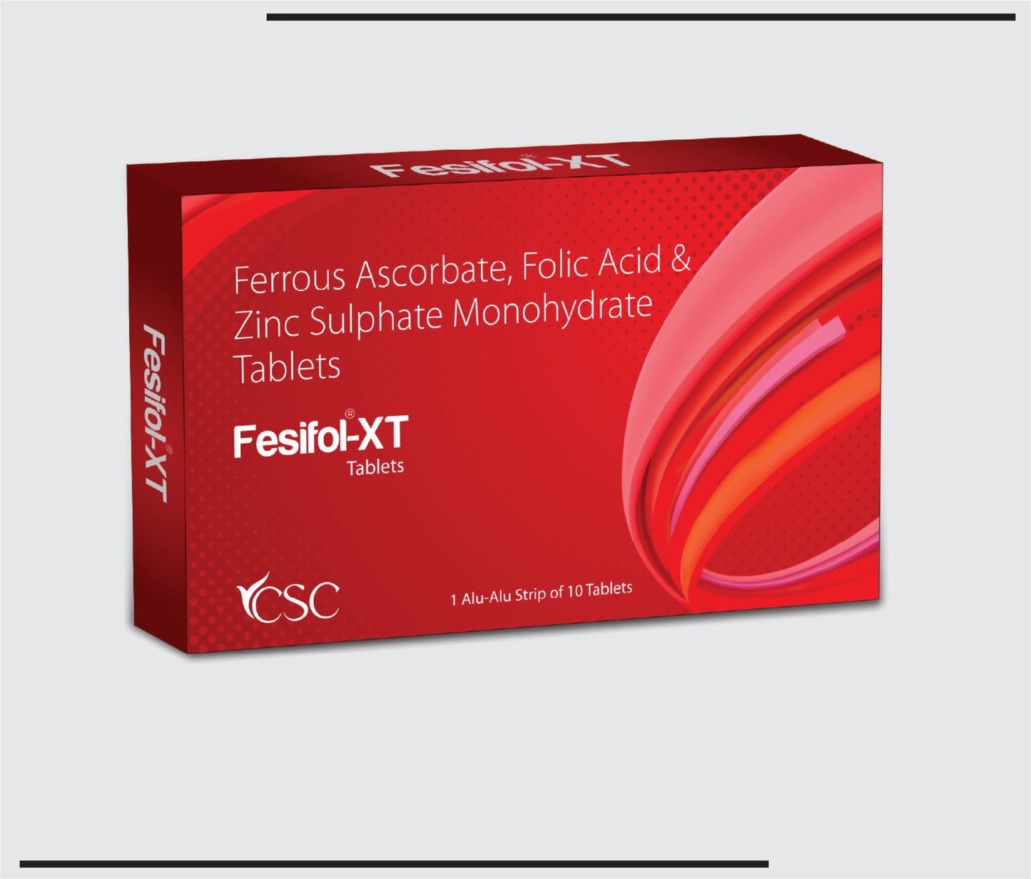 Fesifol XT (10x1x10) Ferrous Ascorbate 100 mg, Folic Acid 1.5 mg, Elemental Zinc 22.50 by Csc